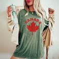 Canada Vintage Canadian Flag Leaf Maple Retro Women's Oversized Comfort T-Shirt Moss
