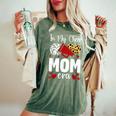 In My Cheer Mom Era Cheerleading Football Cheer Mom Women's Oversized Comfort T-Shirt Moss