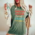 Chicken Chaser By Day Gamer By Night Women's Oversized Comfort T-Shirt Moss