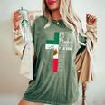 Christian Spanish Jesus Religious Bible Verse Mexican Flag Women's Oversized Comfort T-Shirt Moss