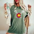 Colorado Flag Lacrosse Lax Player Team Coach Mom Dad Women's Oversized Comfort T-Shirt Moss