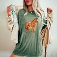 Cool Horse Farm Animal Roller Skating Women's Oversized Comfort T-Shirt Moss