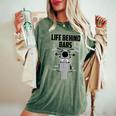 Cool Vintage Motorcycle Cute Life Behind Bars Women's Oversized Comfort T-Shirt Moss