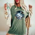 Cottagecore Aesthetic Frog Mushroom Moon Vintage Floral Women's Oversized Comfort T-Shirt Moss