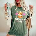 Cute Birthday Girl Tiger Women's Oversized Comfort T-Shirt Moss