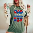Dad Of The Birthday Spider Web Boy Mom And Dad Family Women's Oversized Comfort T-Shirt Moss