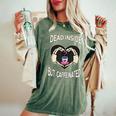 Dead Inside But Caffeinated Coffee Skeleton Hands Heart Women's Oversized Comfort T-Shirt Moss