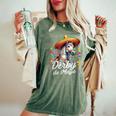 Derby De Mayo For Horse Racing Mexican Women's Oversized Comfort T-Shirt Moss