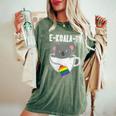 Ekoalaty Rainbow Tea Gay Pride Equality Lgbt Animal Women's Oversized Comfort T-Shirt Moss