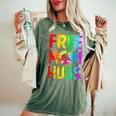 Free Mom Hugs Gay Pride Lgbt Daisy Rainbow Flower Mother Day Women's Oversized Comfort T-Shirt Moss