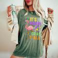 Carnival Party Idea Flamingo Mardi Gras Women's Oversized Comfort T-Shirt Moss