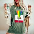 Lgbt Mexico Flag Zip Rainbow Mexican Gay Pride Women's Oversized Comfort T-Shirt Moss