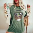 Sarcastic Coffee & Owl Lovers Cute Vintage Gamer Women's Oversized Comfort T-Shirt Moss
