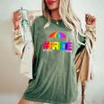 Gay Pride St Pete Florida 2024 Rainbow Flag Lgbtqia Ally Women's Oversized Comfort T-Shirt Moss