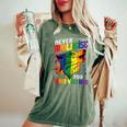 Gay Wolfs Rainbow Wolfs Skin Gay Pride Lgbt Women's Oversized Comfort T-Shirt Moss