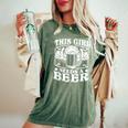 This Girl Needs A Beer Drinking Beer Women's Oversized Comfort T-Shirt Moss