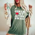 Girls Love My Autism Swag Autistic Boy Awareness Idea Women's Oversized Comfort T-Shirt Moss