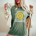 Go Gray In May Brain Cancer Awareness Sunflower Women's Oversized Comfort T-Shirt Moss
