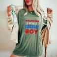 Grandma Of The Birthday Boy Costume Spider Web Birthday Women's Oversized Comfort T-Shirt Moss