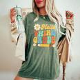 Groovy Hello Third Grade Back To School 3Rd Grade Boy Girl Women's Oversized Comfort T-Shirt Moss
