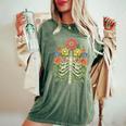 Grow Through It Flower Spine Skeleton Vintage Floral Women Women's Oversized Comfort T-Shirt Moss