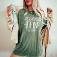 Hello Ten Est 2014 10-Year-Old 10Th Birthday Girl Women's Oversized Comfort T-Shirt Moss