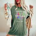 Hometown Rainbow Pride Heart Someone In Cleveland Loves Me Women's Oversized Comfort T-Shirt Moss