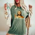 I'm Telling Dad Religious Christian Jesus Meme Women's Oversized Comfort T-Shirt Moss
