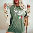 Italia Flag Horse Italian Italy Vintage Distressed Fade Women's Oversized Comfort T-Shirt Moss