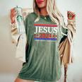 Jesus 2024 Make America Pray Again Christian Women's Oversized Comfort T-Shirt Moss