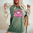 My Job Is Books Pink Retro Book Lovers Librarian Women's Oversized Comfort T-Shirt Moss