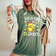 Just A Girl Who Loves Ducks Lovers Outfits Kawaii Animals Women's Oversized Comfort T-Shirt Moss