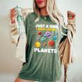 Just A Girl Who Loves Planets Solar Space Science Lover Stem Women's Oversized Comfort T-Shirt Moss