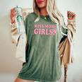 Kiss More Girls Cute Lesbian Quote Lgbt Pride Month Women's Oversized Comfort T-Shirt Moss