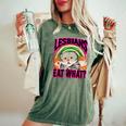 Lesbians Eat What Cats Love Cute Boy Women's Oversized Comfort T-Shirt Moss