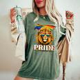 Lgbt Lion Gay Pride Lgbtq Rainbow Flag Sunglasses Women's Oversized Comfort T-Shirt Moss