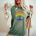 Lgbt Pride Month Tree Life Rainbow Gay Lesbian Women's Oversized Comfort T-Shirt Moss