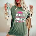Lil Miss Kindergarten Grad Last Day Of School Graduation Women's Oversized Comfort T-Shirt Moss