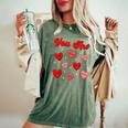 You Are Loved Worthy Enough Candy Heart Teacher Valentine Women's Oversized Comfort T-Shirt Moss