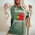 My Mom Is Portuguese Nothing Scares Me Vintage Portugal Flag Women's Oversized Comfort T-Shirt Moss