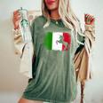 Mythical Unicorn Vintage Italy Italian Flag Horse Lover Women's Oversized Comfort T-Shirt Moss