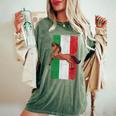 Patriotic Horse Italian Flag Equestrian Horseback Riding Women's Oversized Comfort T-Shirt Moss