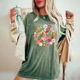 Peace Sign Love 60 S 70 S Hippie Outfits For Women Women's Oversized Comfort T-Shirt Moss