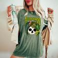 Philodendron House Plant Lover Skull Aroids Head Planter Women's Oversized Comfort T-Shirt Moss