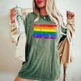 Pride Rainbow Flag Lgbt Gay Lesbian Vintage Women's Oversized Comfort T-Shirt Moss