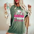 Proud Mom Of 2024 Graduate Senior Mother College Graduation Women's Oversized Comfort T-Shirt Moss