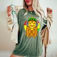 Rastafarian Lion Leo Horoscope Zodiac Sign Rasta Women Women's Oversized Comfort T-Shirt Moss