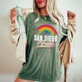 San Diego Pride Lgbt Lesbian Gay Bisexual Rainbow Lgbtq Women's Oversized Comfort T-Shirt Moss