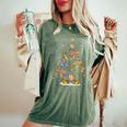 Sea Turtles Lover Xmas Sea Turtle Christmas Tree Women's Oversized Comfort T-Shirt Moss