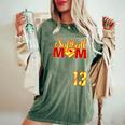 Softball Mom Mother's Day 13 Fastpitch Jersey Number 13 Women's Oversized Comfort T-Shirt Moss
